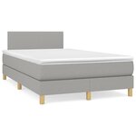 vidaXL Sommier à lattes de lit matelas LED gris clair 120x190 cm tissu