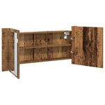 vidaXL Cabinet Miroir LED avec étagère Bois ancien 100 x 12 x 45 cm