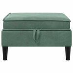 vidaXL Pouf avec Rangement Vert Mer Velours