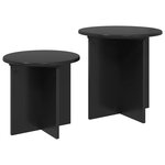 vidaXL Ensemble de tables d'appoint 2 pc Chêne noir Ø 45 x 45 cm