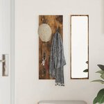 vidaXL Porte-manteau mural Montage mural Chêne fumé 30 x 1.5 x 80 cm
