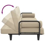 vidaXL Canapé-lit avec accoudoirs crème tissu