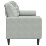 vidaXL Canapé 3 places avec oreillers gris clair 180 cm velours