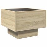 vidaXL Table de chevet avec LED infini chêne sonoma 40x40x30 cm