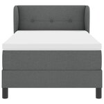 Lit Box Spring vidaXL avec matelas gris foncé 90x200 cm en tissu