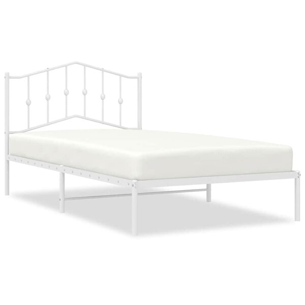 vidaXL Cadre de lit métal sans matelas et tête de lit blanc 100x200 cm
