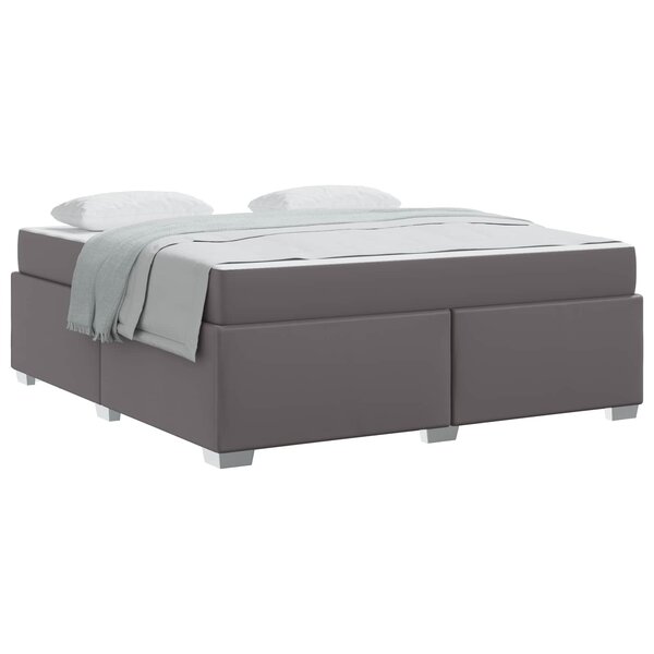 vidaXL Cadre de lit avec matelas Gris 180 x 200 cm tissu