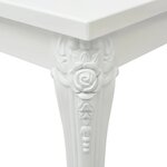 vidaXL Table à manger 116x66x76 cm blanc brillant