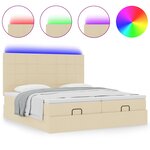 VidaXL Cadre de lit ottoman avec matelas crème 180x200 cm tissu