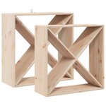 vidaXL Étagère à vin 2 Pièces Naturel 62 x 25 x 62 cm Pin massif