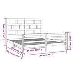vidaXL Cadre de lit sans matelas blanc bois massif