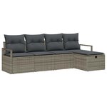 vidaXL Ensemble de canapé de jardin 5 Pièces Gris 230 x 117 x 85 cm
