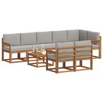 vidaXL Ensemble de canapés d'extérieur 9 pc Gris Naturel et Clair