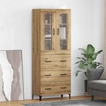 vidaXL Haut Armoire Montage mural Chêne artisanal 69 5 x 34 x 180 cm