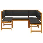 vidaXL Ensemble de banc de jardin 3 Pièces Marron Bois d'acacia massif