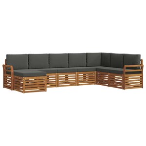 vidaXL Ensemble de canapés d'extérieur 8 pc Naturel et Anthracite