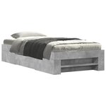 vidaXL Cadre de lit gris béton 90x200 cm bois d'ingénierie
