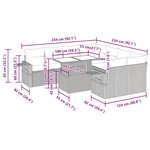 vidaXL Salon de jardin avec coussins 9Pièces noir résine tressée acacia