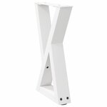 vidaXL Pieds de table basse 2 pièces Blanc 28 x (42-43 3) cm Acier