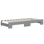 vidaXL Lit de jour avec gigogne et matelas gris clair 80x200 cm tissu