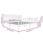 vidaXL Cadre de lit Blanc Bois massif 200x200 cm