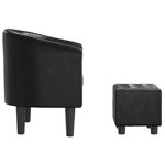vidaXL Chaise cabriolet avec repose-pied noir similicuir