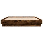 vidaXL Cadre de lit avec LED sans matelas chêne fumé 150x200 cm