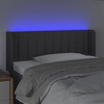 vidaXL Tête de lit à LED Gris foncé 93x16x78/88 cm Tissu