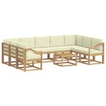 vidaXL Ensemble de canapés d'extérieur 10 pc Blanc et crème Polyester