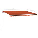 vidaXL Auvent automatique capteur de vent/LED 450x300 cm Orange marron