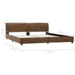 vidaXL Cadre de lit sans matelas marron similicuir daim 180x200 cm