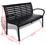 vidaXL Banc de jardin 125 cm acier et WPC noir