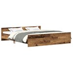 vidaXL Cadre de lit sans matelas vieux bois 160x200 cm bois ingénierie