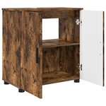 vidaXL Cabinet de salle de bain avec porte Chêne fumé 61 x 35 x 64 cm
