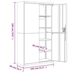 vidaXL Classeur anthracite 105x40x180 cm acier
