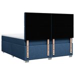 vidaXL Sommier à lattes de lit avec matelas Bleu 200x200 cm Tissu