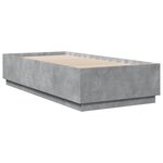 vidaXL Cadre de lit gris béton 90x200 cm bois d'ingénierie