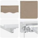 vidaXL Auvent rétractable manuel Beige 3 x 2 5 m