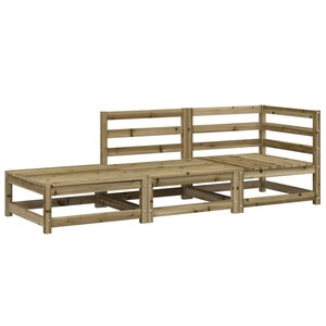 vidaXL Canapé de jardin et repose-pieds 2 places bois de pin imprégné