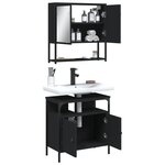 vidaXL Ensemble de meubles salle de bain 2 Pièces noir bois d'ingénierie