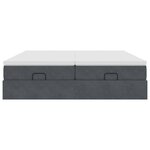 vidaXL Cadre de lit ottoman avec matelas gris foncé 200x200 cm velours