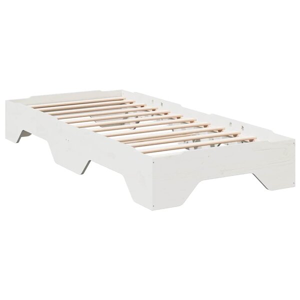 vidaXL Cadre de lit sans matelas empilable blanc 80x200 cm bois massif