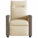 vidaXL Fauteuil inclinable électrique Crème Tissu