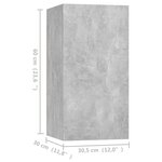 vidaXL Meubles TV 2 Pièces Gris béton 30 5x30x60 cm Bois d’ingénierie