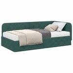 vidaXL Cadre de lit d'angle Vert foncé 90 x 190 cm Velours