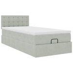 vidaXL Cadre de lit ottoman et matelas gris clair 90x200 cm velours