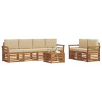 vidaXL Ensemble de canapés d'extérieur 7 pc Naturel et Beige