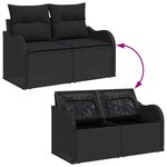 Ensemble de Canapé de Jardin 6 Pièces avec Coussins Beige Poly Rattan