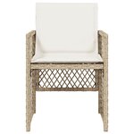 vidaXL Chaises de jardin avec coussins lot de 4 beige résine tressée