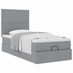 vidaXL Cadre de lit ottoman avec matelas gris clair 80x200 cm tissu
